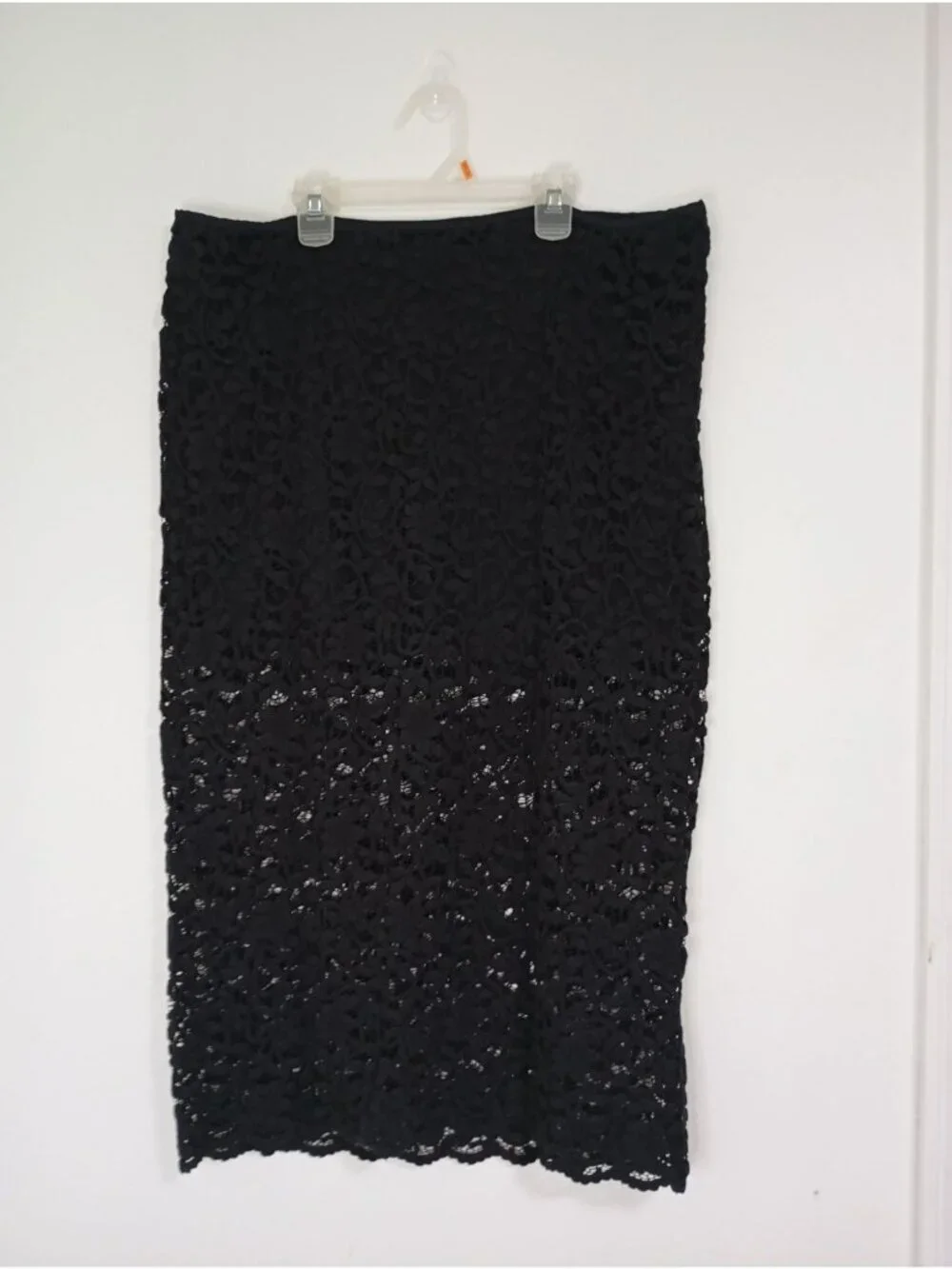 Black Lace Overlay Pencil Skirt By Future Collective XL